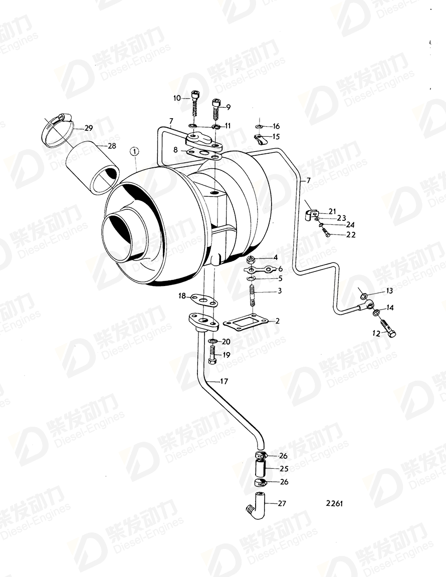 VOLVO Gasket kit, turbo 275529 Drawing